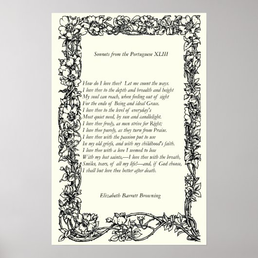 Barrett Browning - Sonnets aus Portugal 43 Poster (Vorne)