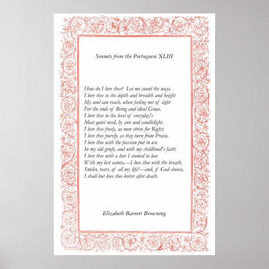 Barrett Browning - Sonnets aus Portugal 43 Poster (Vorne)