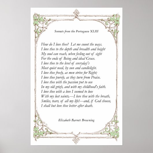 Barrett Browning - Sonnets aus Portugal 43 Poster (Vorne)