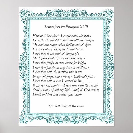Barrett Browning - Sonnets aus Portugal 43 Poster (Vorne)