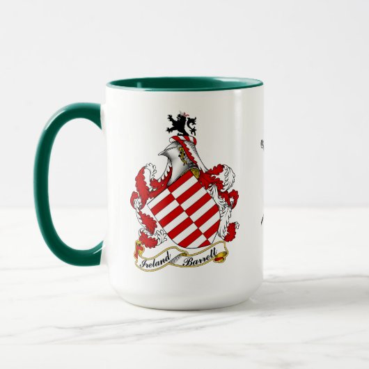 Barrett Irish Coat of Arms Personalisiert Tasse (Links)
