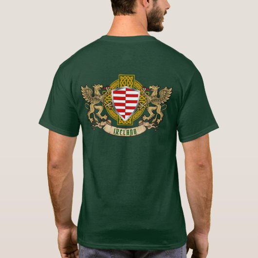 Barrett Irish Shield & Griffins Personalisiert T-Shirt (Rückseite)