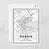 Barrie Ontario Canada Travel City Map Postkarte (Vorne/Hinten)