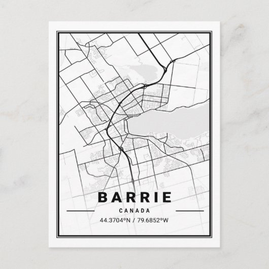 Barrie Ontario Canada Travel City Map Postkarte (Vorderseite)