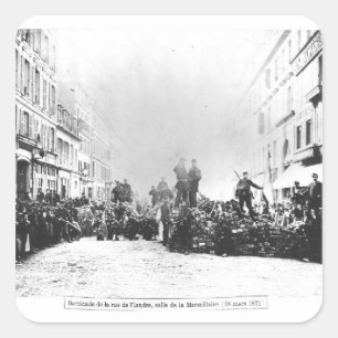 Barrikade in der Rue de Flandre Quadratischer Aufkleber