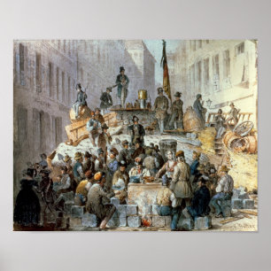Barrikaden in Marzstrasse, Wien, 1848 Poster
