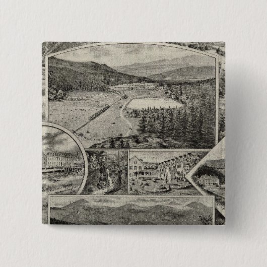Barron & Merrill's White Mountain Häuser, NH Button (Vorderseite)