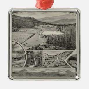 Barron u. Merrills weiße Gebirgshäuser, NH Ornament Aus Metall