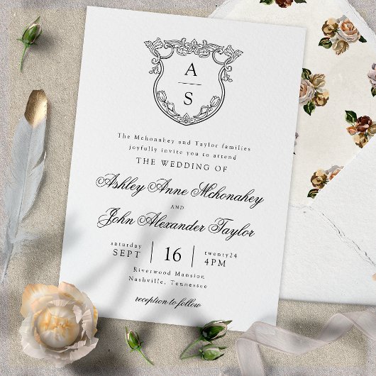 Barroque Wappen Wedding Einladung