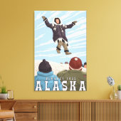 Barrow, Alaska Blanket Toss Vintage Travel Leinwanddruck (Insitu (Wohnzimmer))