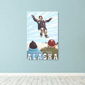 Barrow, Alaska Blanket Toss Vintage Travel Leinwanddruck (Insitu (Holzboden))