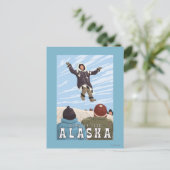 Barrow, Alaska Blanket Toss Vintage Travel Postkarte (Stehend Vorderseite)