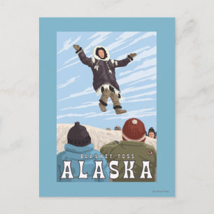 Barrow, Alaska Blanket Toss Vintage Travel Postkarte