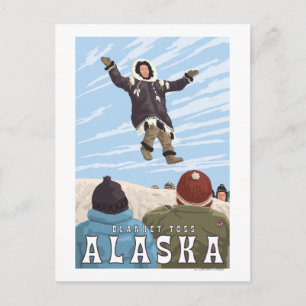 Barrow, Alaska Blanket Toss Vintage Travel Postkarte