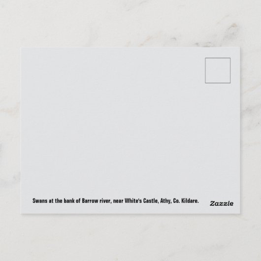 Barrow River Swan, White's Castle Athy Co. Postkarte (Rückseite)