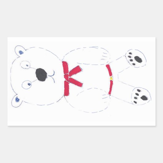 Barry Bear rechteckige Stickers (Vorderseite)