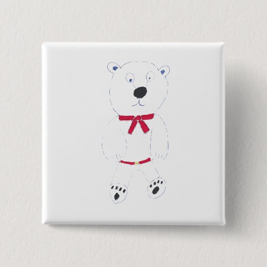 Barry Bear Square Abzeichen Button (Vorderseite)
