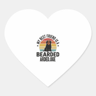 Barry Collie Vintage-Sonnenuntergang Hundeliebhabe Herz-Aufkleber