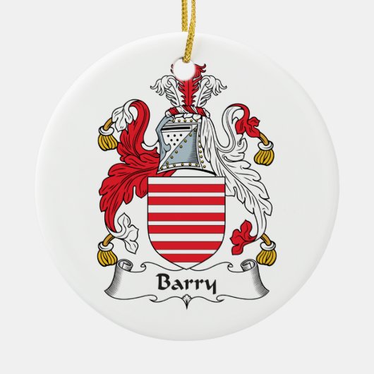 Barry-Familienwappen Keramikornament (Vorne)