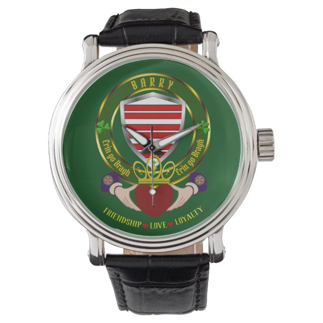 Barry Irish Shield & Claddagh Watch Armbanduhr (Vorderseite)