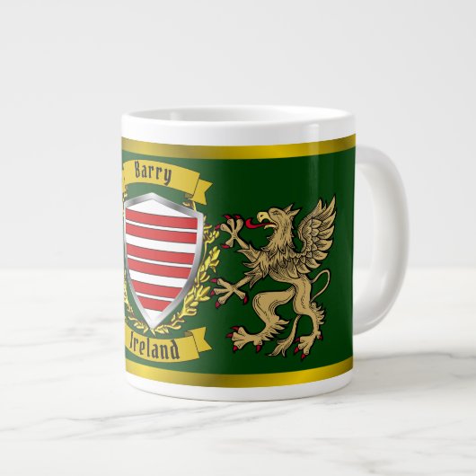 Barry Irish Shield & Griffins Jumbo-Tasse (Vorderseite Rechts)