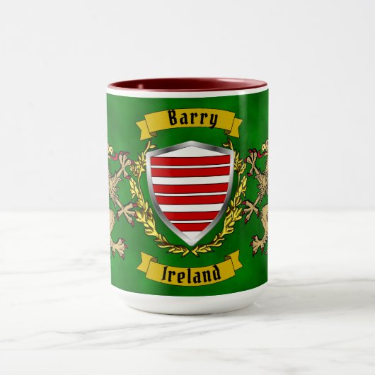 Barry Irish Shield & Griffins Personalisiert Tasse (Zentrum)