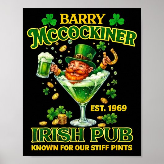 Barry mccockiner mcconconner irischer Pub lustiger Poster (Vorne)