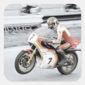 Barry Sheene 2, die handgetönte Version Quadratischer Aufkleber (Vorderseite)