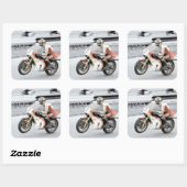 Barry Sheene 2, die handgetönte Version Quadratischer Aufkleber (Blatt)
