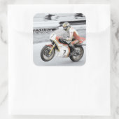 Barry Sheene 2, die handgetönte Version Quadratischer Aufkleber (Tasche)