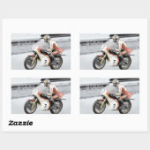 Barry Sheene 2, die handgetönte Version Rechteckiger Aufkleber (Blatt)