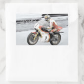 Barry Sheene 2, die handgetönte Version Rechteckiger Aufkleber (Tasche)