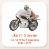 Barry Sheene 2, die handgetönte Version Rechteckiger Pappuntersetzer (Vorderseite)