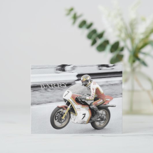 Barry Sheene Postkarte (Stehend Vorderseite)