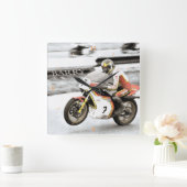 Barry Sheene Quadratische Wanduhr (Zuhause)