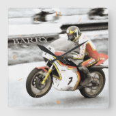Barry Sheene Quadratische Wanduhr (Vorderseite)