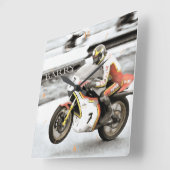 Barry Sheene Quadratische Wanduhr (Winkel)