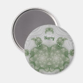BARRY ~ Weiß und Grün ~ Atemberaubendes Design Magnet (Vorderseite/Rückseite)