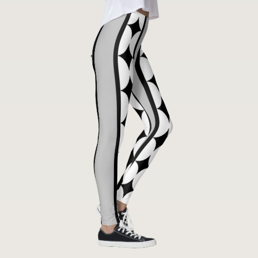 Bars und Sterne Schwarzweiß Leggings (Rechts)