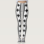 Bars und Sterne Schwarzweiß Leggings (Vorderseite)