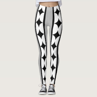 Bars und Sterne Schwarzweiß Leggings