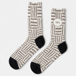 Bars von vier in braun mit Ihrem Namen Socken
