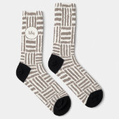 Bars von vier in braun mit Ihrem Namen Socken (Rechts)