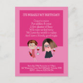 Bars & Weine zum Geburtstag Einladungspostkarte (Vorderseite)