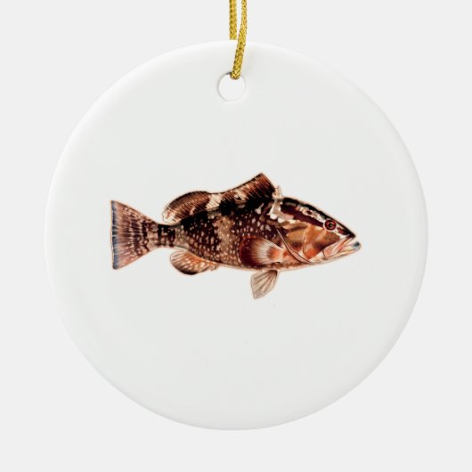 Barsch-Fische Keramik Ornament (Vorne)