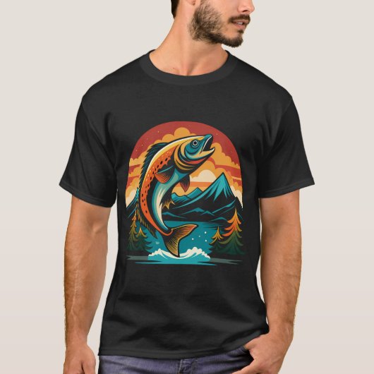 Barsch fischen T-Shirt (Vorderseite)