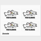 Barsch Illinois Fisch Rechteckiger Aufkleber (Blatt)