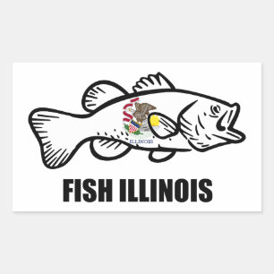 Barsch Illinois Fisch Rechteckiger Aufkleber