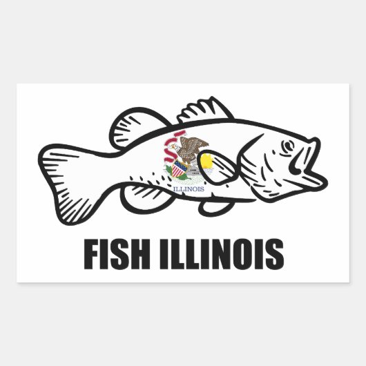 Barsch Illinois Fisch Rechteckiger Aufkleber (Vorderseite)