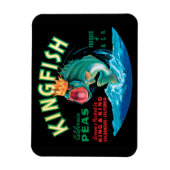 Barsch mit Krone auf schwarzem Hintergrund Magnet (Vertikal)